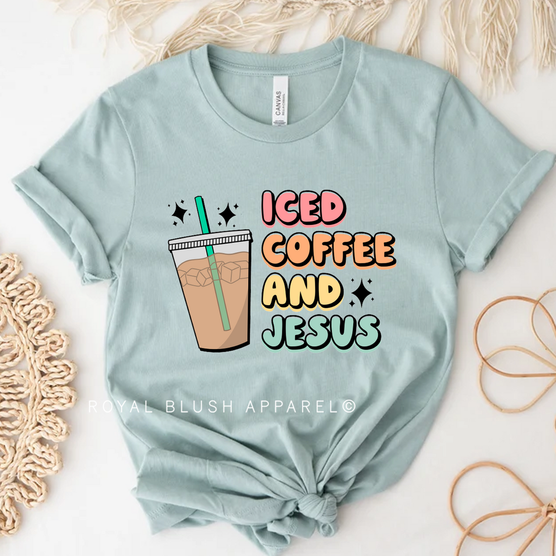 Iced Coffee And Jesus Relaxed Unisex T-shirt