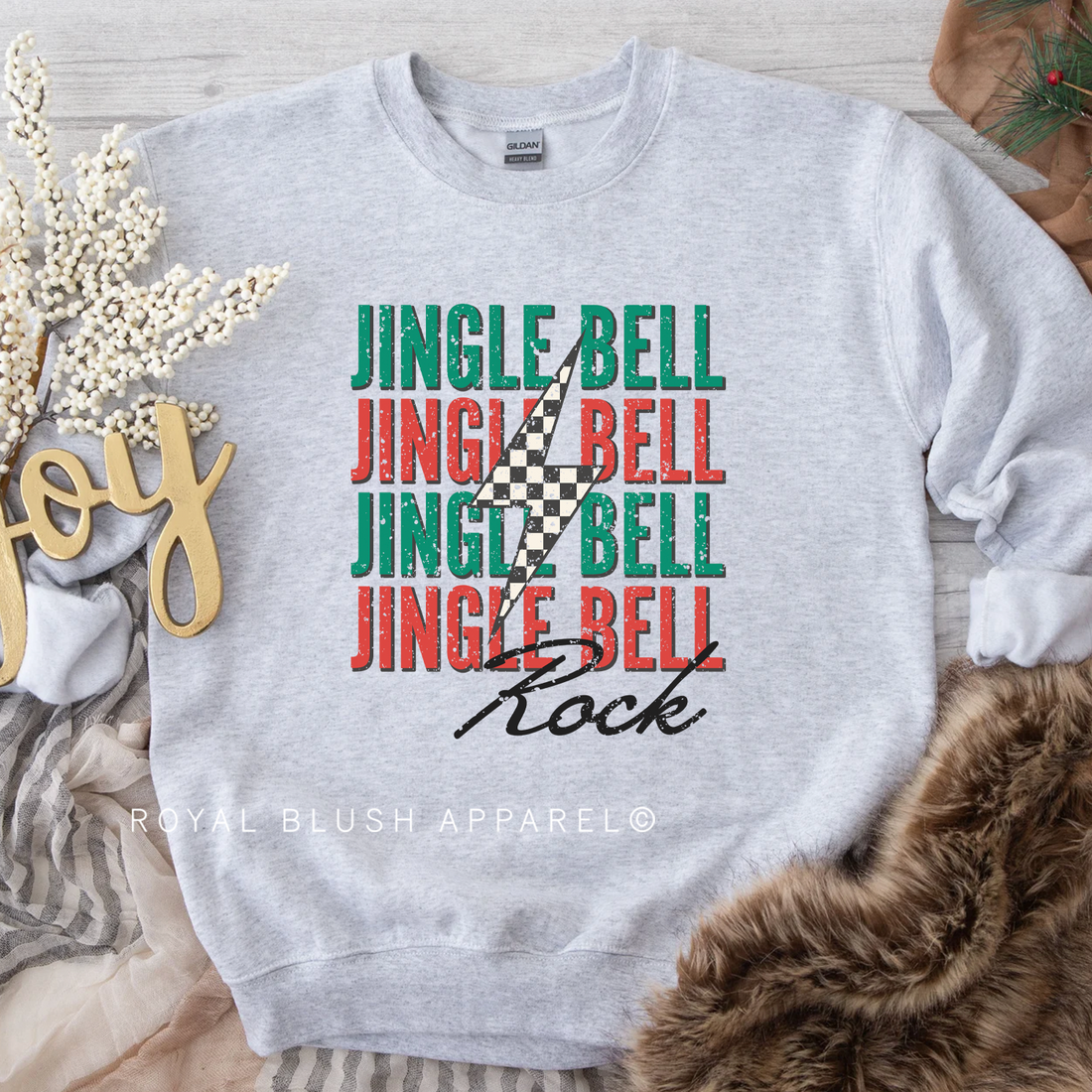 Jingle Bell Rock - LARGE ASH GREY CREW