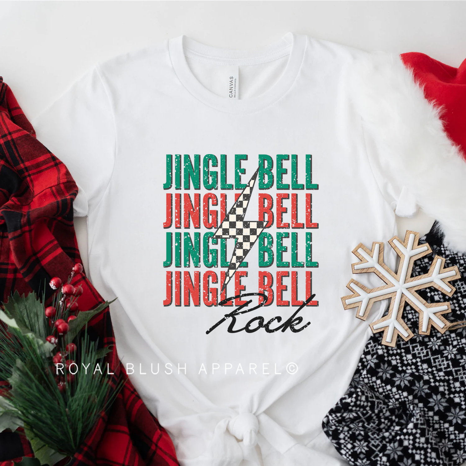 Jingle Bell Rock Lightning Relaxed Unisex T-shirt