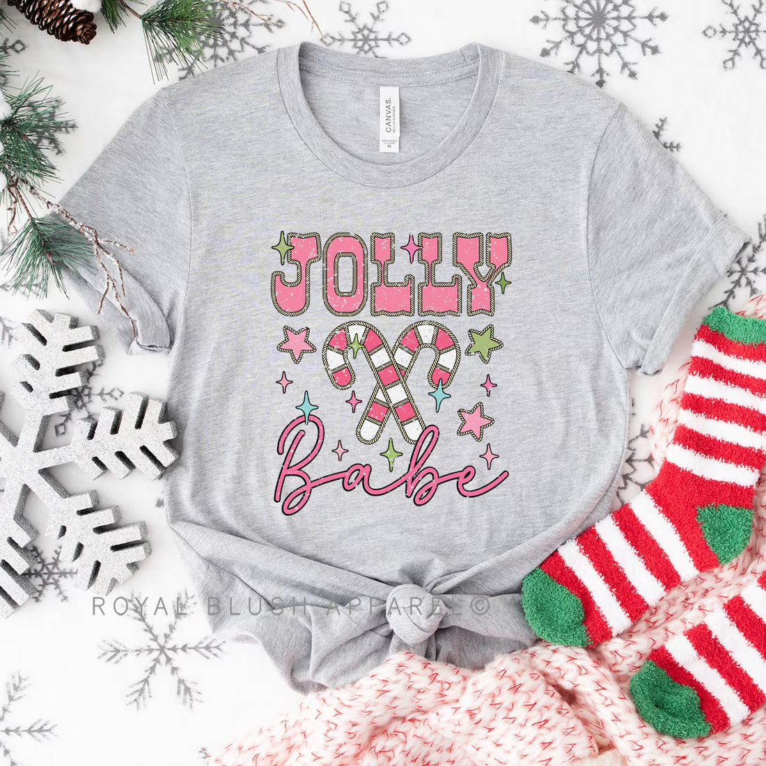 Jolly Baby Candy Canes Relaxed Unisex T-shirt