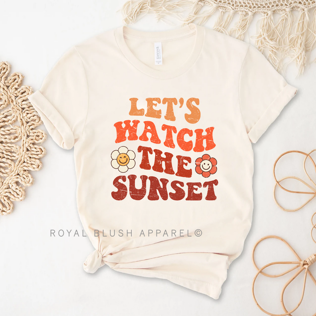 Regardons le T-shirt unisexe décontracté Sunset
