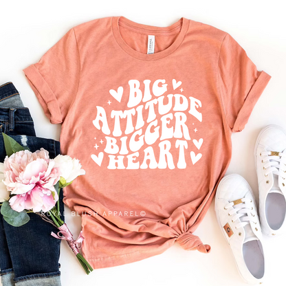 Big Attitude Bigger Heart Relaxed Unisex T-shirt
