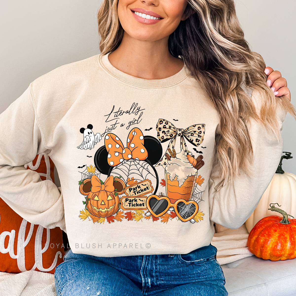 Literally Just A Girl Sweatshirt graphic Sweatshirt mockup.