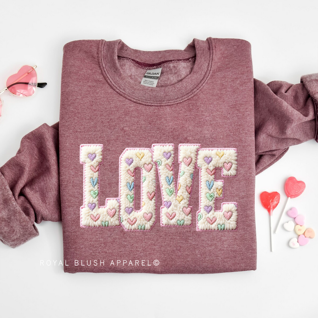 Pastel Hearts LOVE graphic sweatshirt