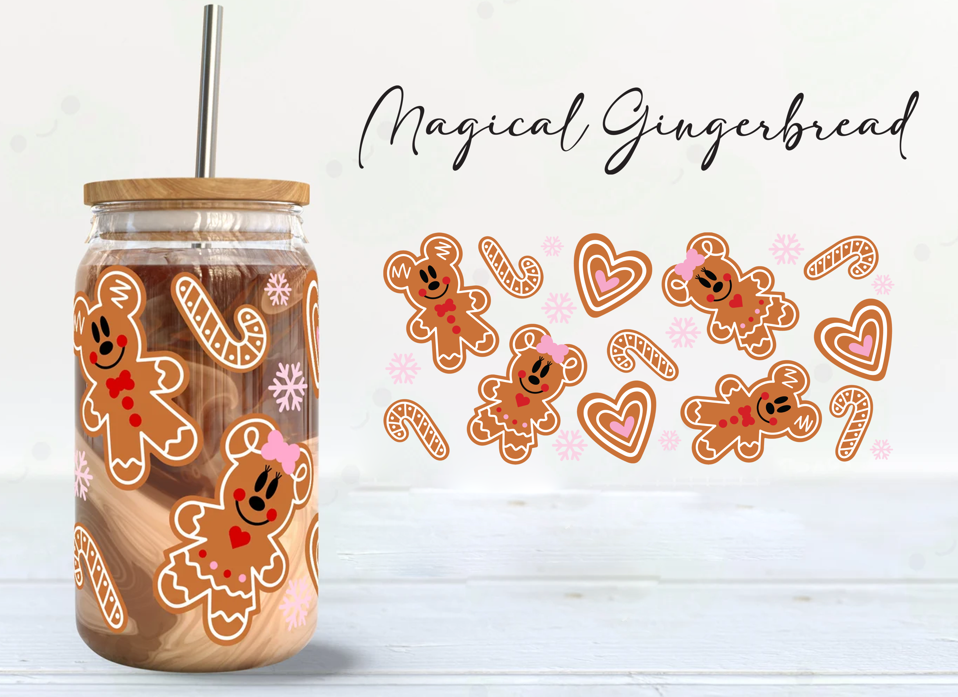 Magical Gingerbread Iced Coffee Glass