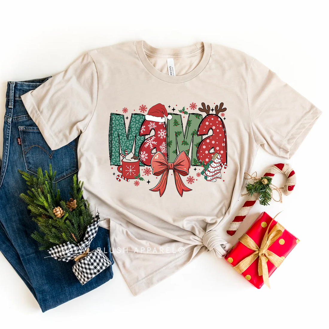 Mama Christmas Relaxed Unisex T-shirt