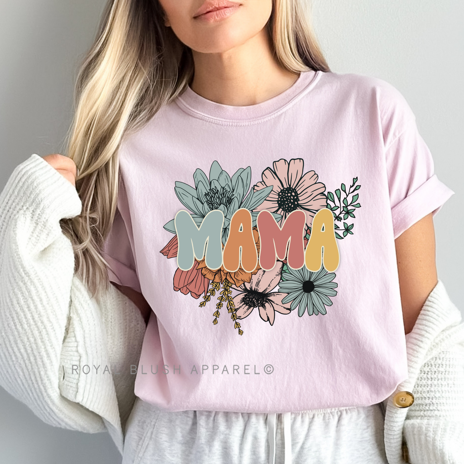 T-shirt unisexe décontracté Floral Mama