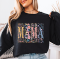 Mama Flower Stripes mama sweatshirt