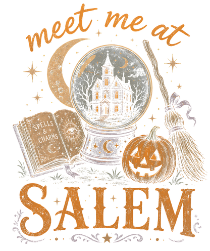 Meet Me at Salem Fall Graphic Tee design close-up