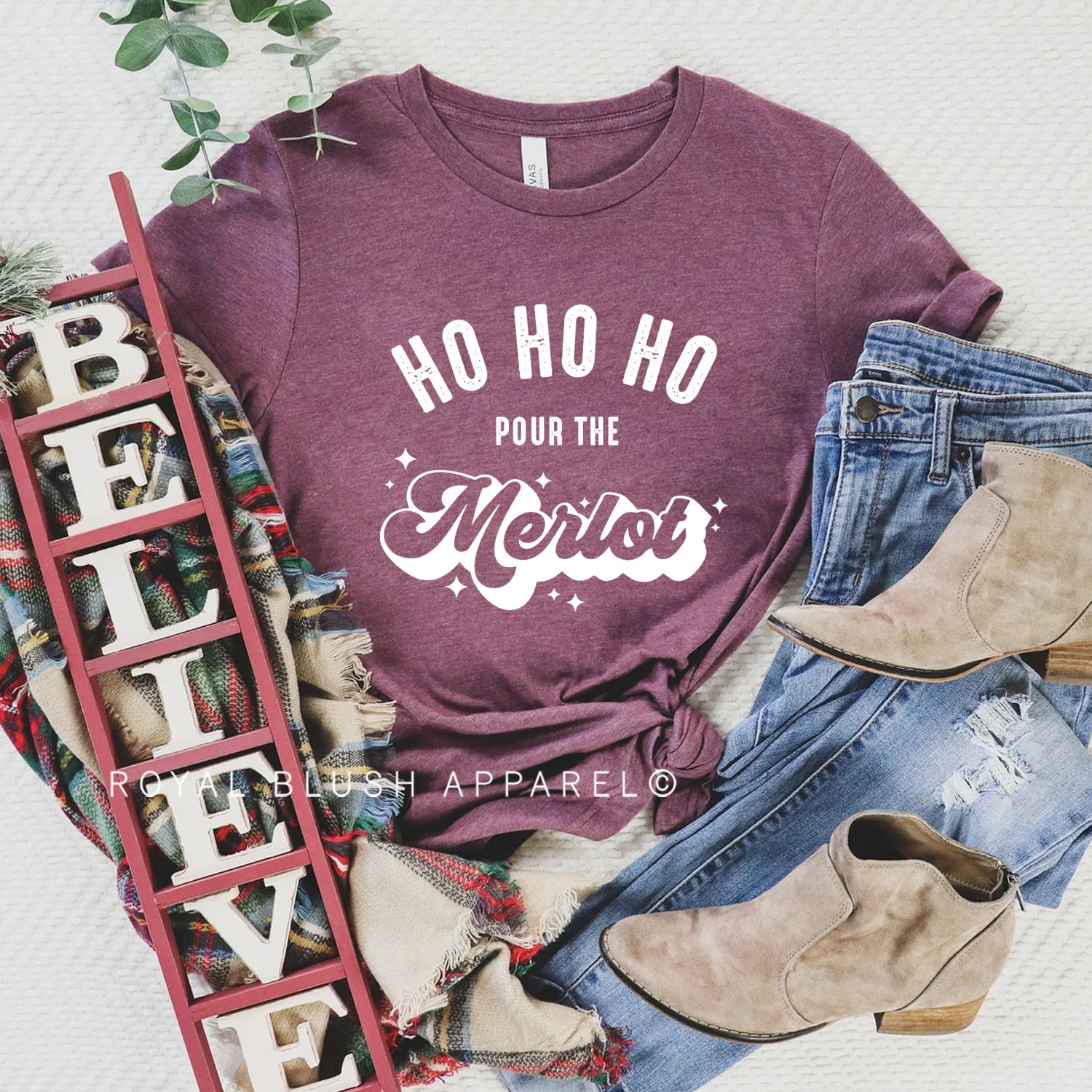 Ho Ho Ho Pour The Merlot Relaxed Unisex T-shirt