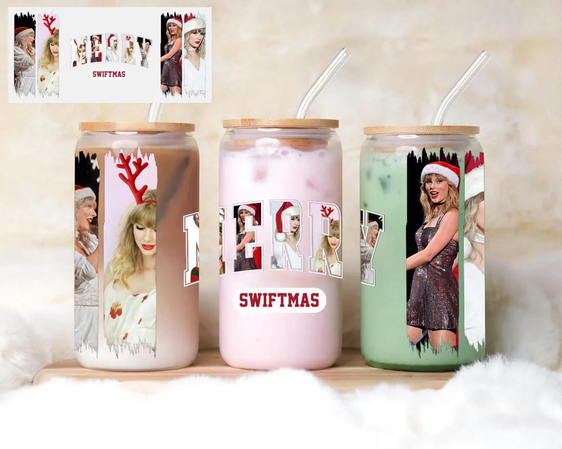 Merry Swiftmas Iced Coffee Glass