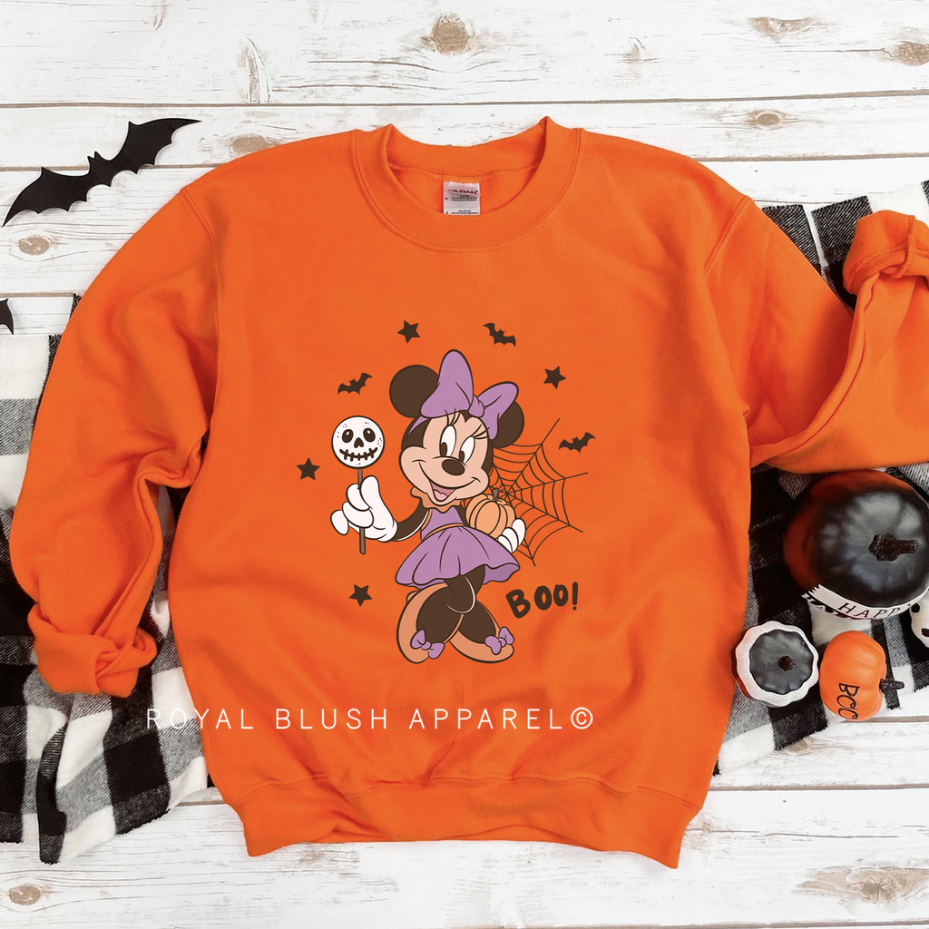 Mouse Boo! Sweatshirt Halloween graphic Sweatshirt mockup.
