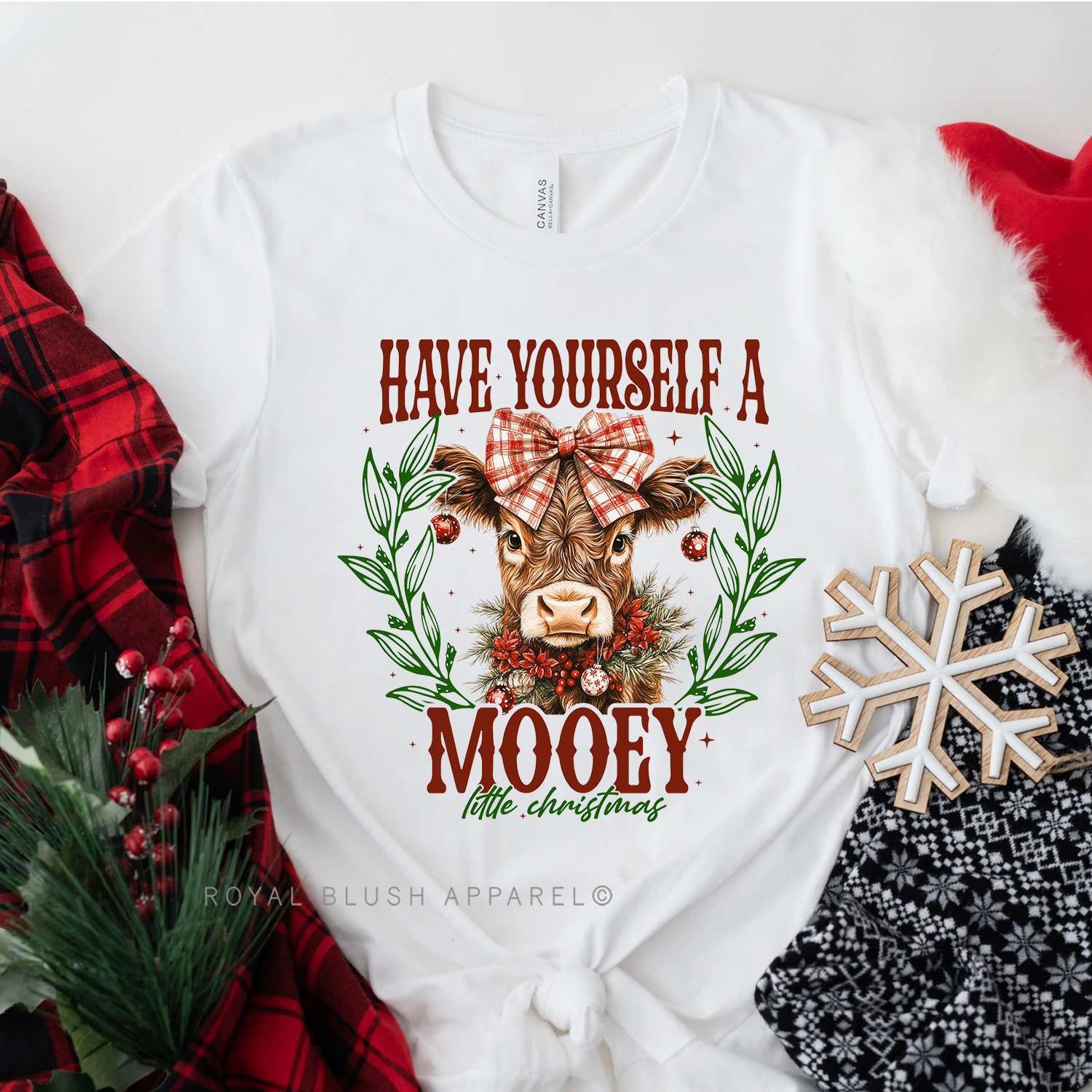 Have Yourself A Mooey Little Christmas Relaxed Unisex T-shirt