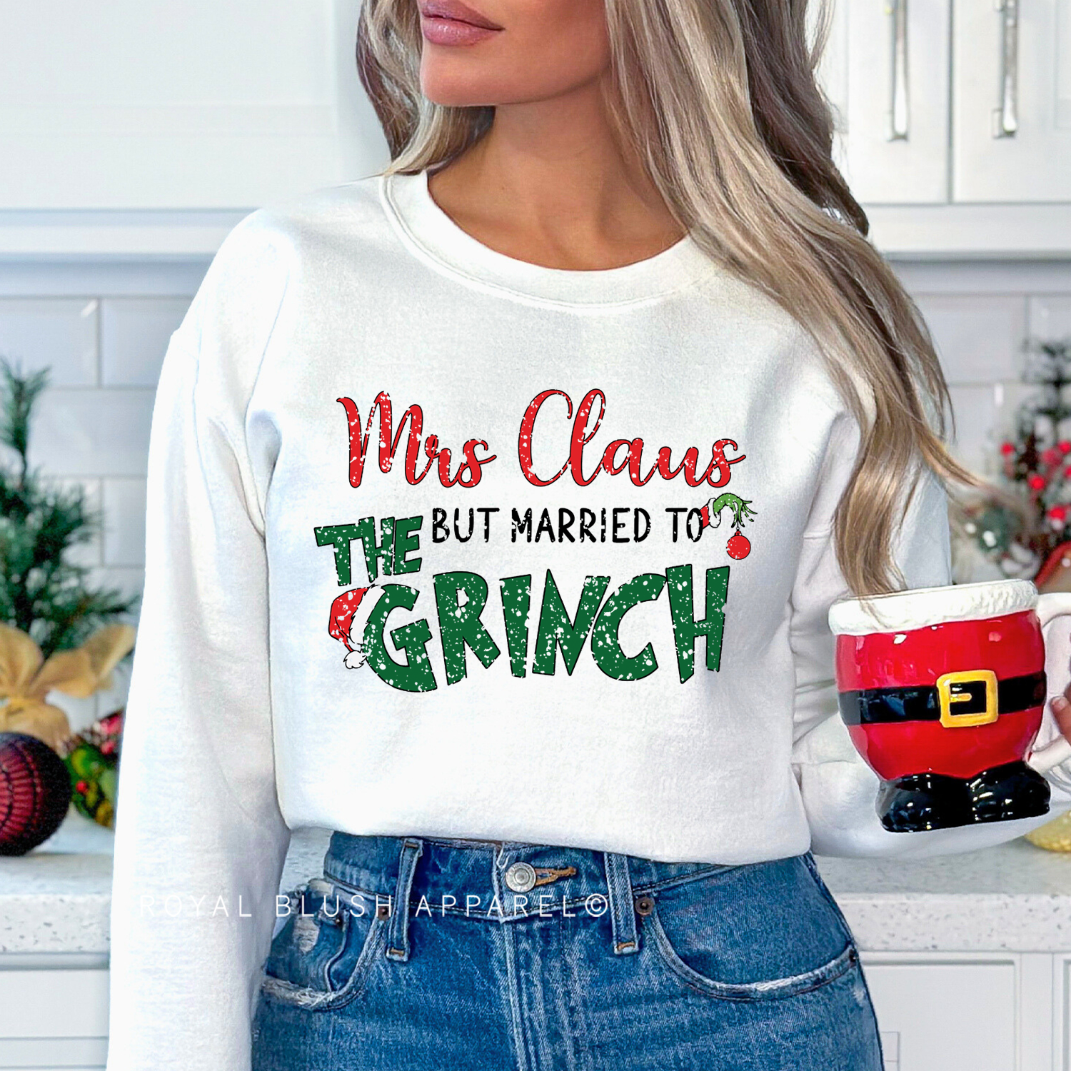 Mrs Claus But Married To The Grinch Sweatshirt