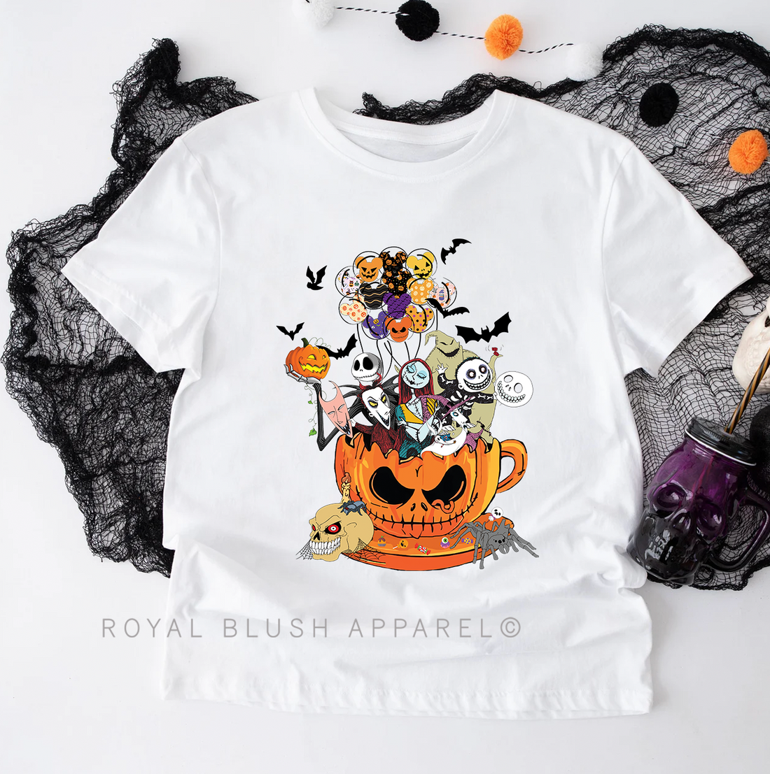 T-shirt Unisexe décontracté Nightmare Pumpkin