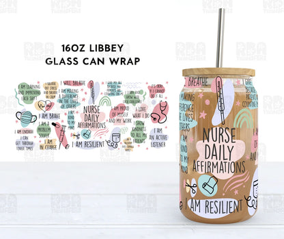 Nurse Daily Affirmations Iced Coffee Glass