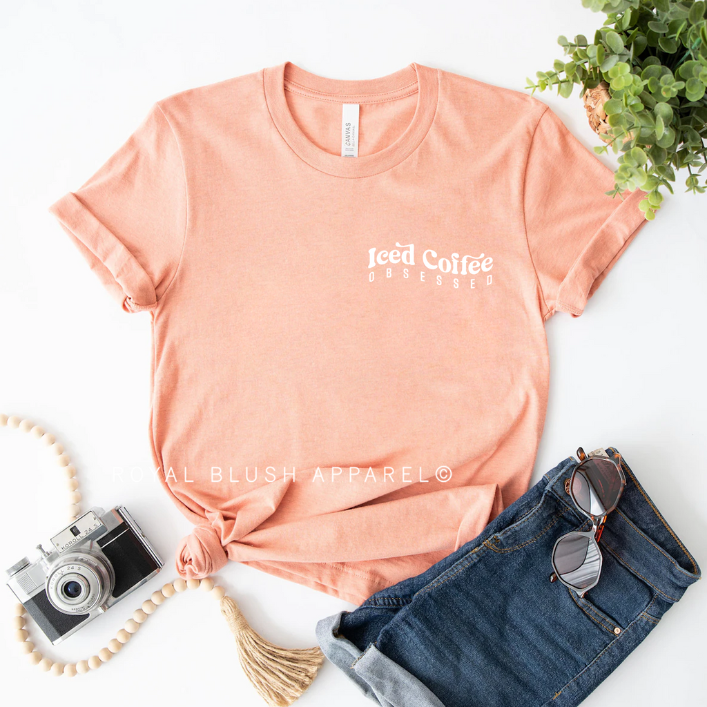 Iced Coffee Obsessed Retro coffee T-shirt