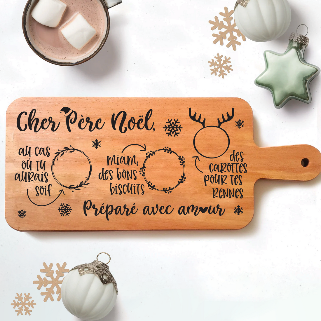 Cher Père Noël Cutting Board With Handle