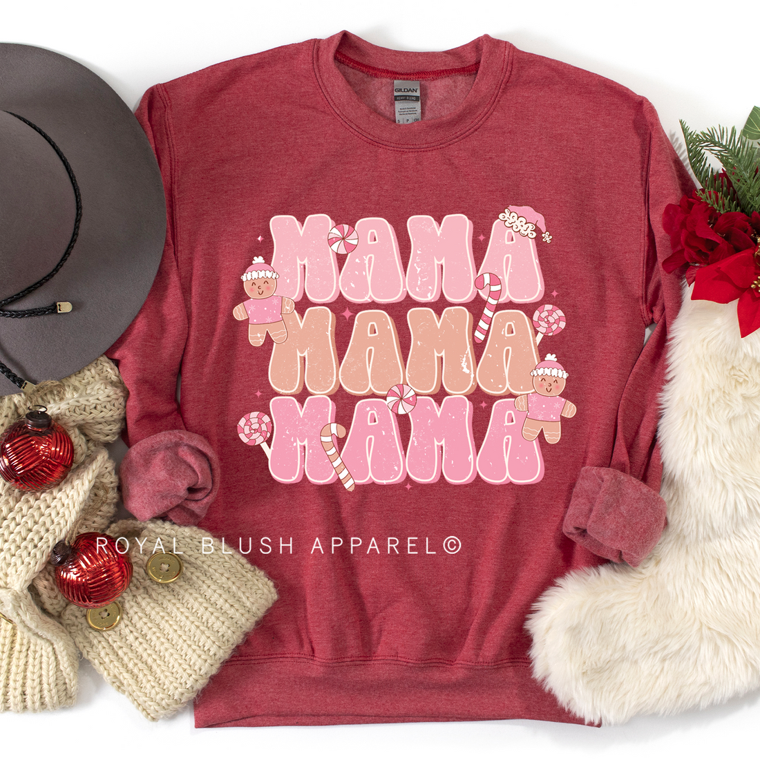 Pink Gingerbread Mama Sweatshirt