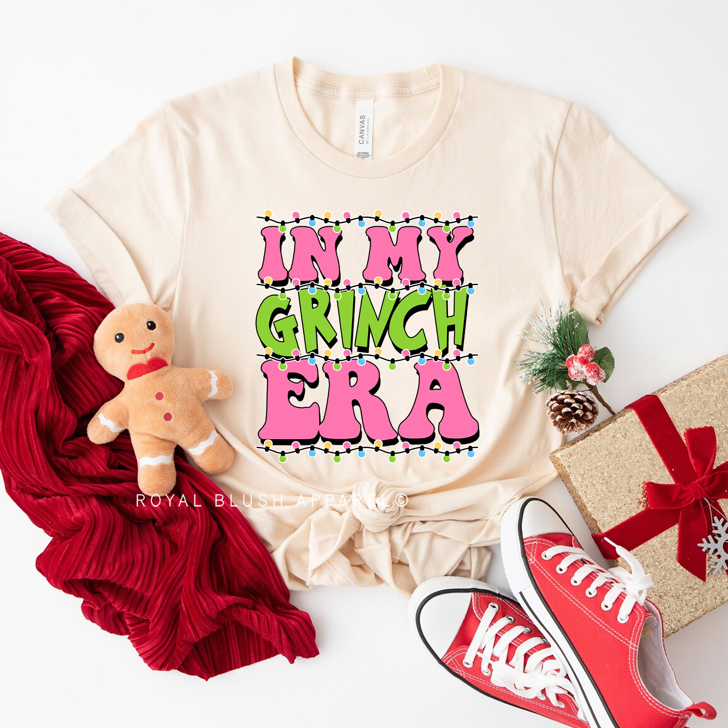 Pink Lights In My Grinch Era Relaxed Unisex T-shirt