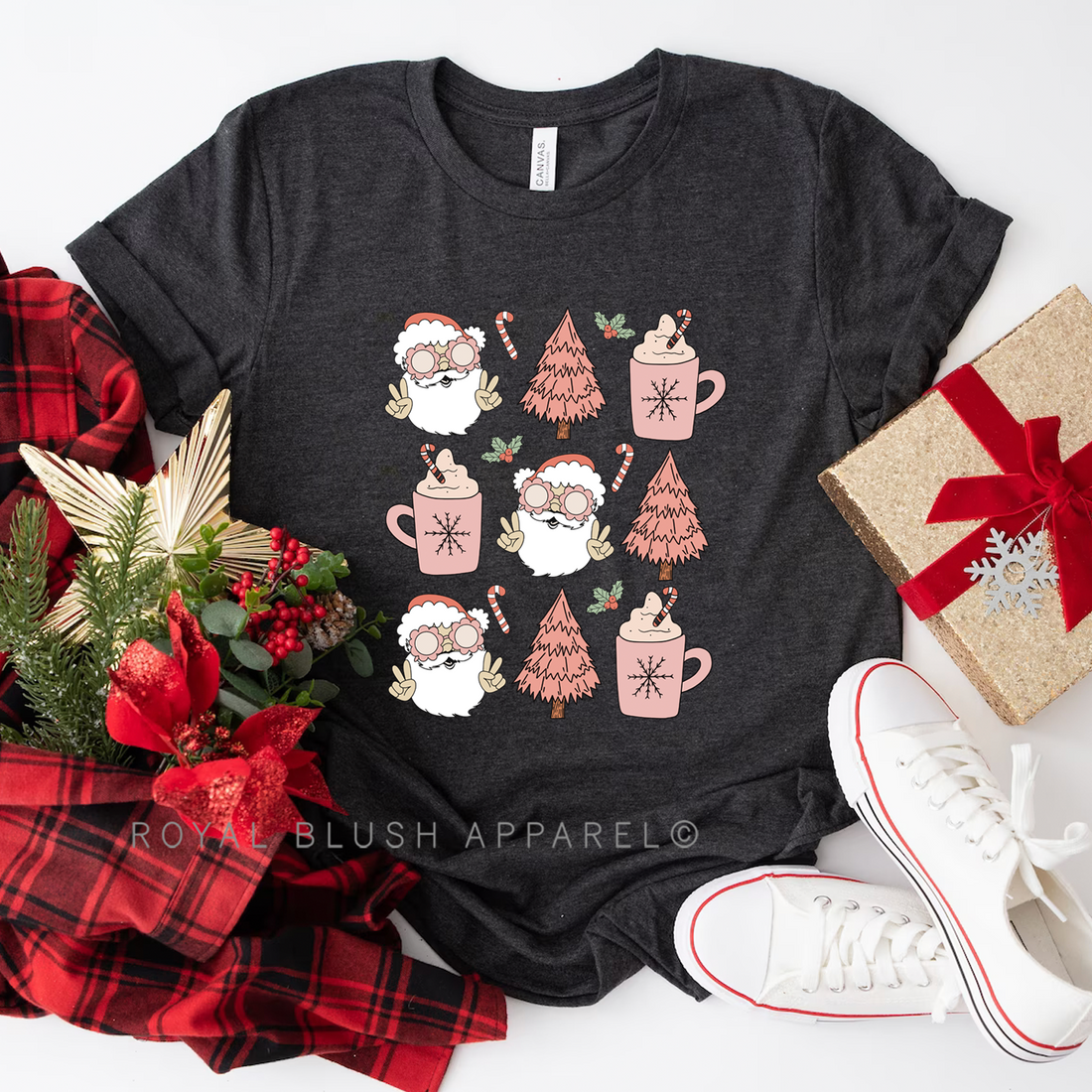 Peace Pink Santa Relaxed Unisex T-shirt