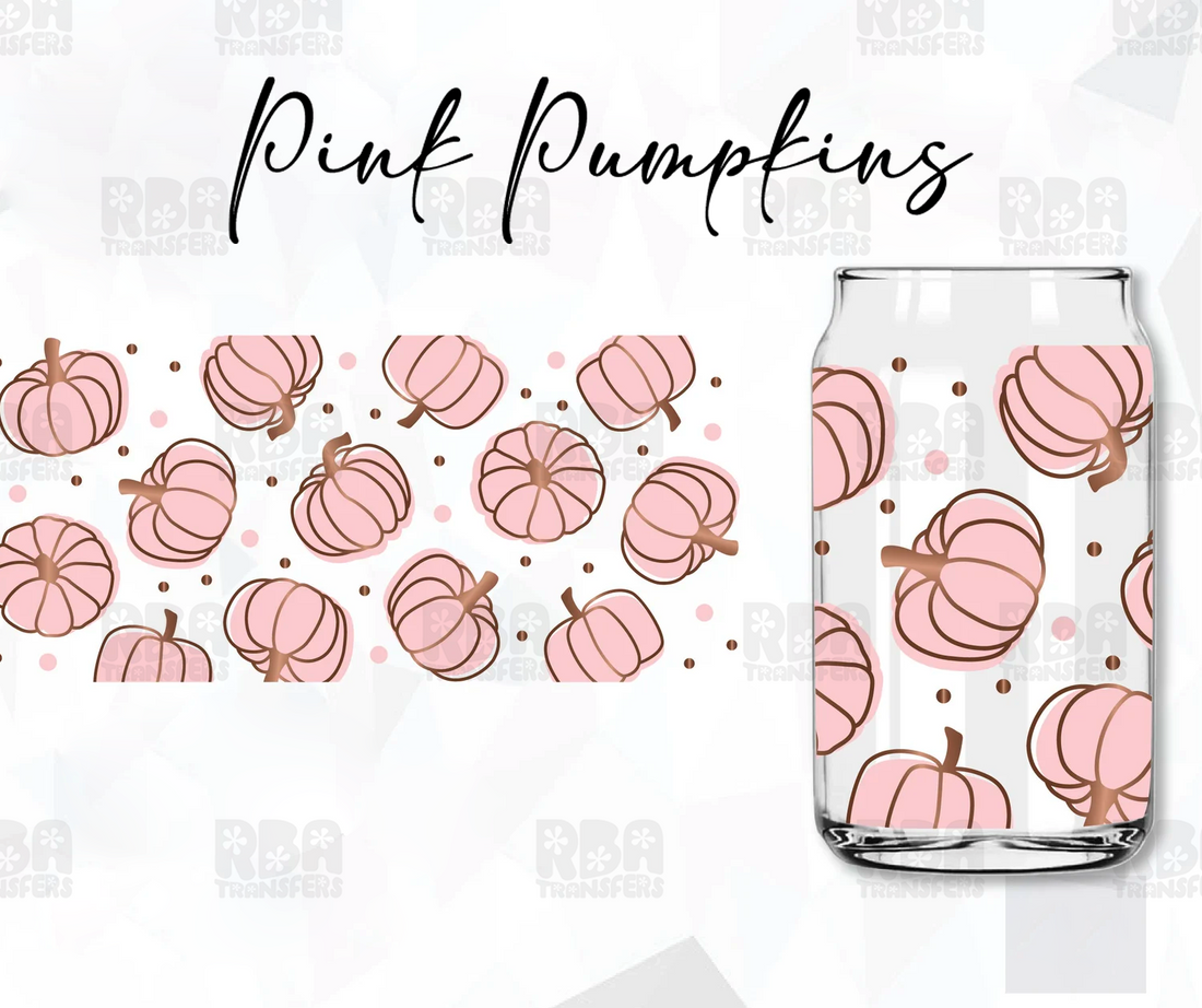 Pink Pumpkins Iced Coffee Glass