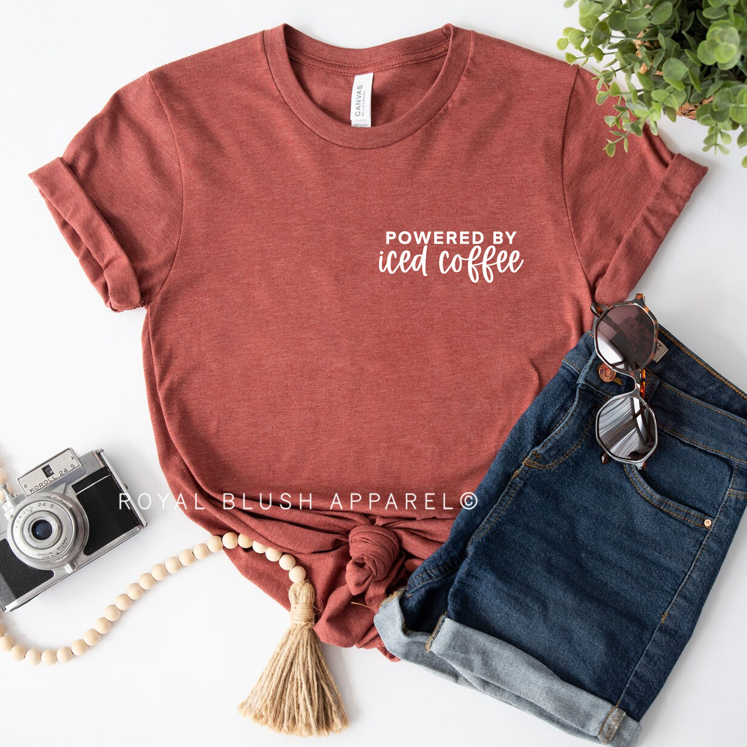 Powered By Iced Coffee Relaxed Unisex T-shirt
