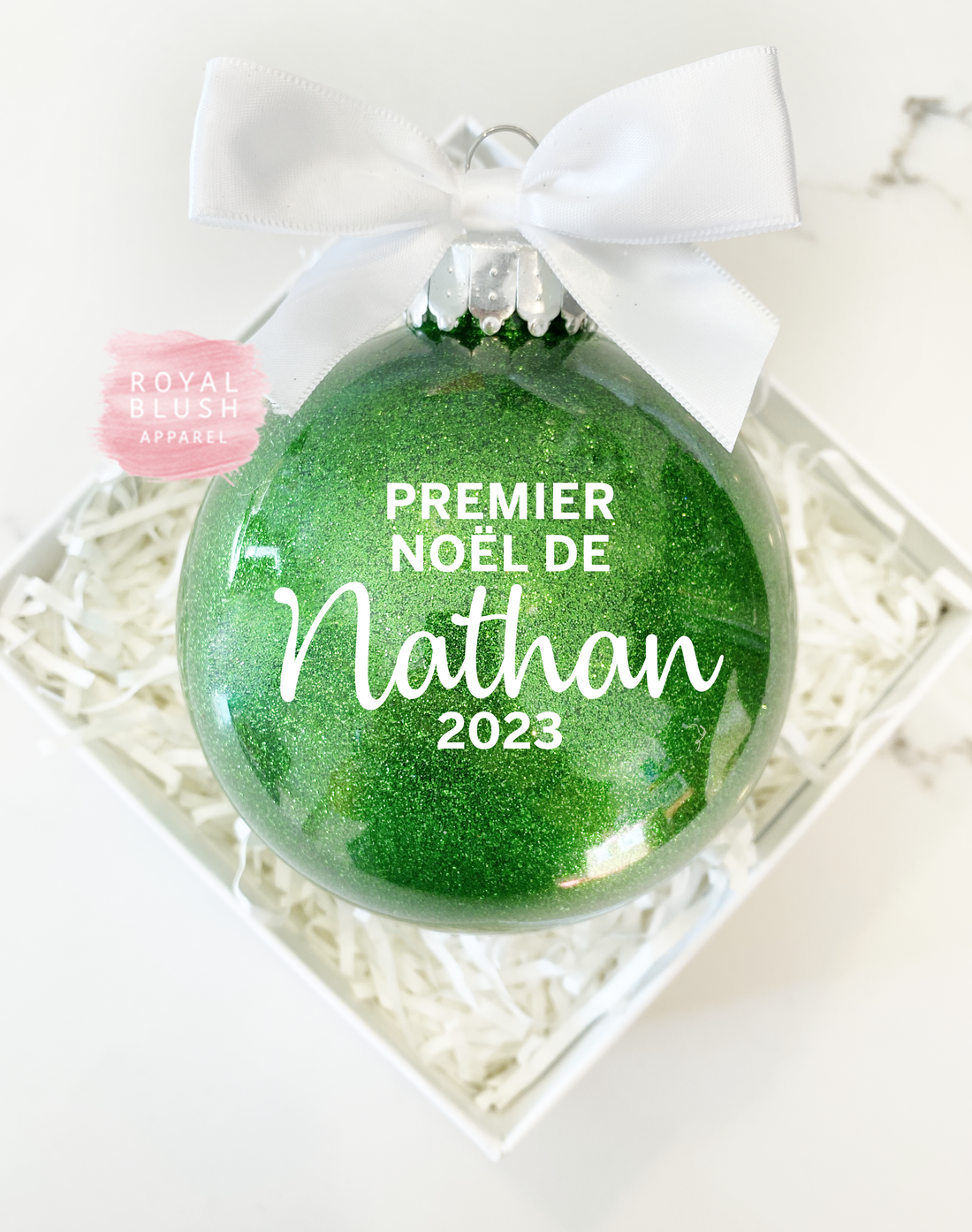 Custom Premier Noël 2023 Glitter Ornament