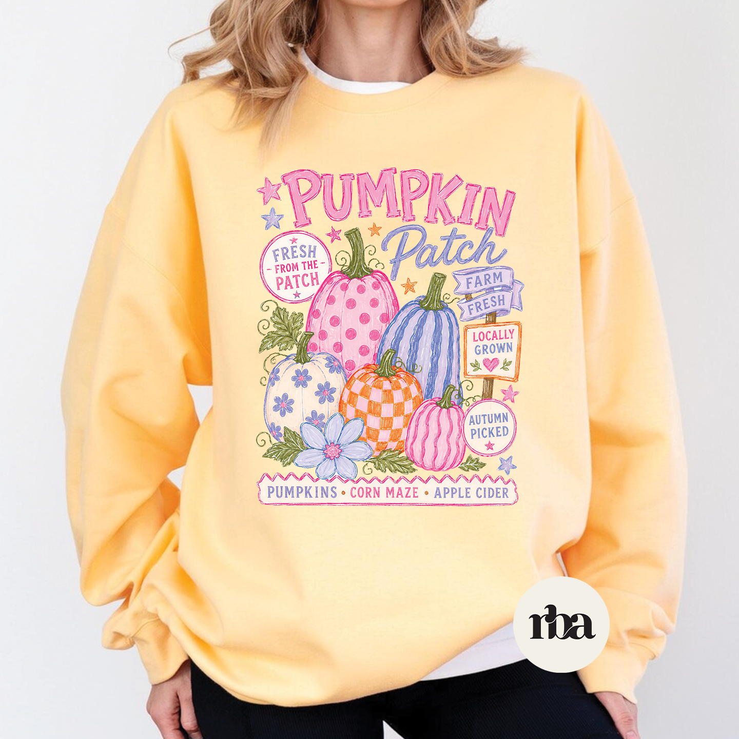 Pumpkin Patch Sweatshirt mockup.