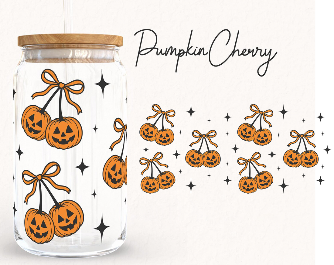 Pumpkin Cherry Iced Coffee Glass