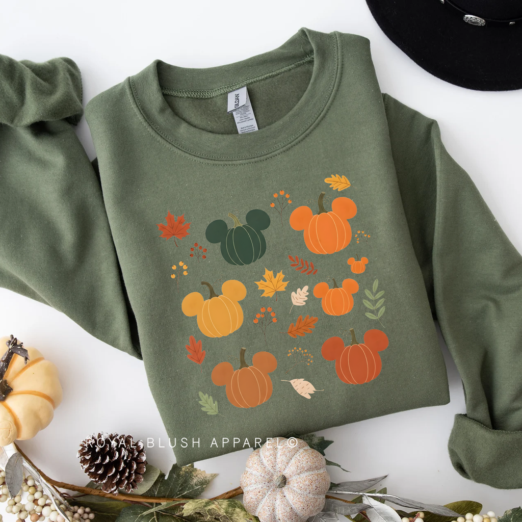 Pumpkin Heads Sweatshirt Halloween graphic Sweatshirt mockup.