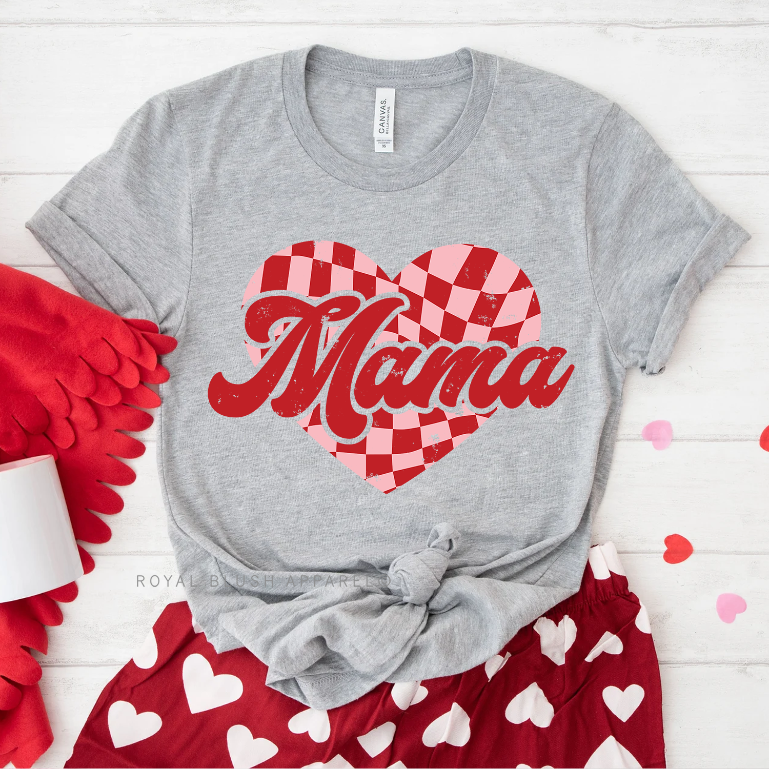 Red Mama Heart Relaxed Unisex T-shirt