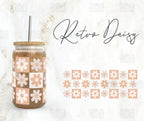 Retro Daisy Iced Coffee Glass