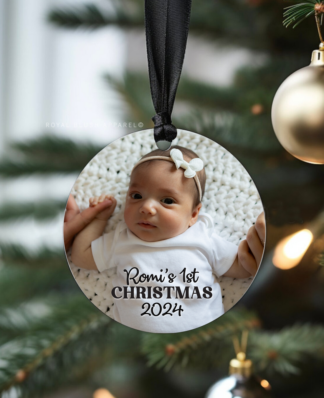 Custom Baby Round Photo Ornament