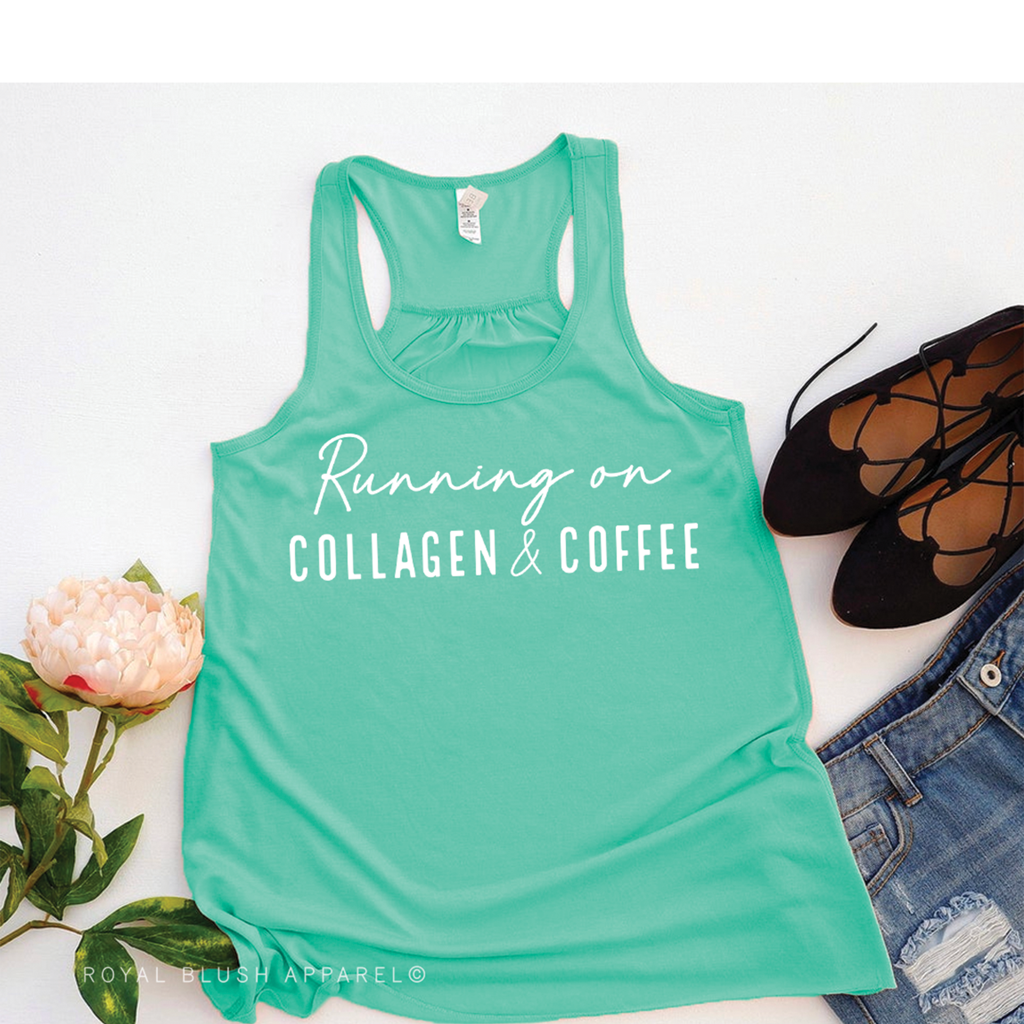 Running On Collagen &amp; Coffee Racerback Tank Top