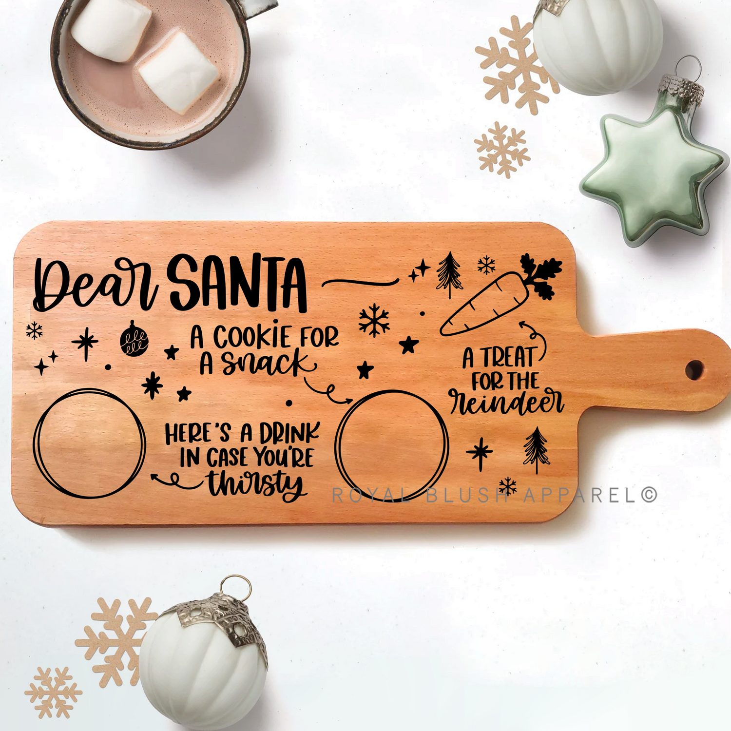 Dear Santa Cutting Board With Handle