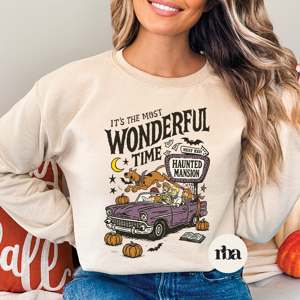 Scooby Halloween Sweatshirt mockup.