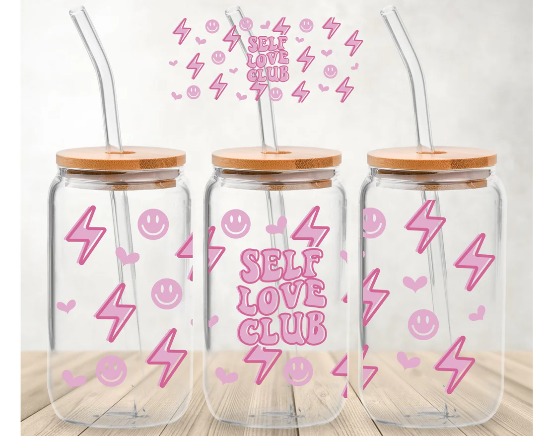 Self Love Club Iced Coffee Glass