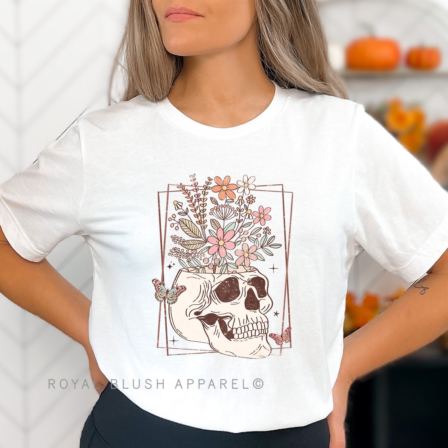 Flower Skull Relaxed Unisex T-shirt