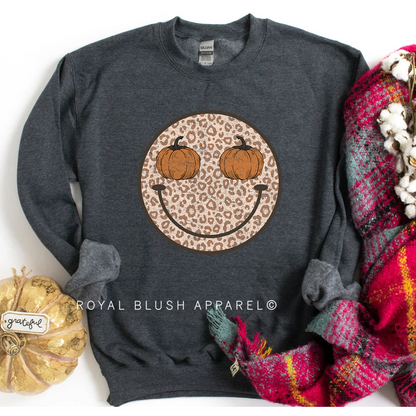 Leopard Smiley Pumpkin Sweat-shirt