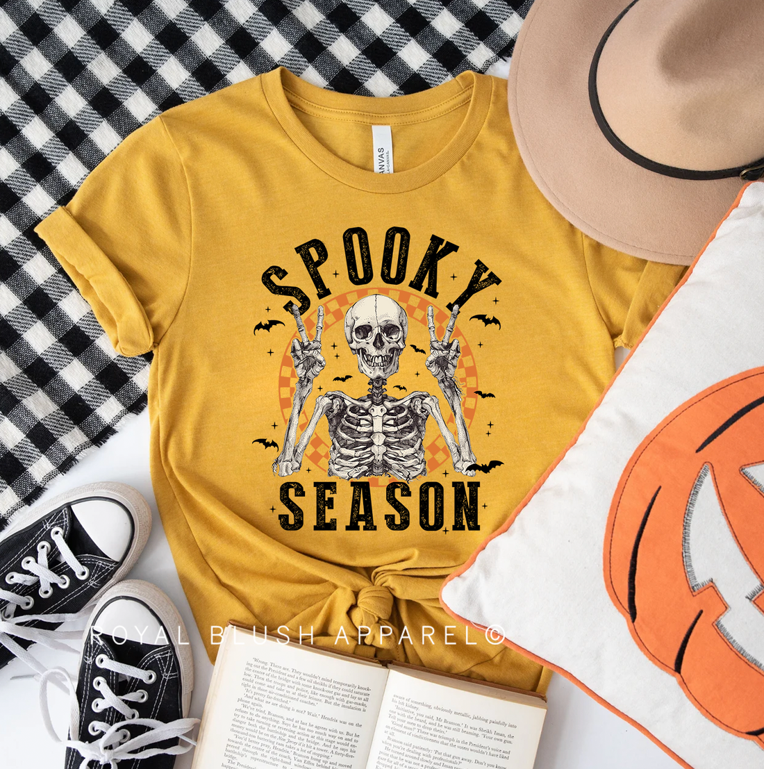 Checkered Spooky Season Relaxed Unisex T-shirt