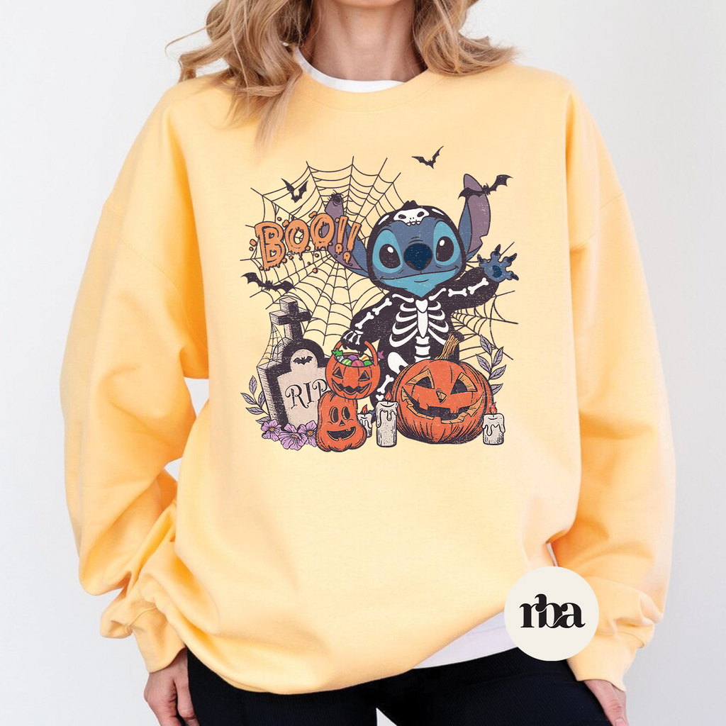Boo Stitch Sweatshirt mockup.