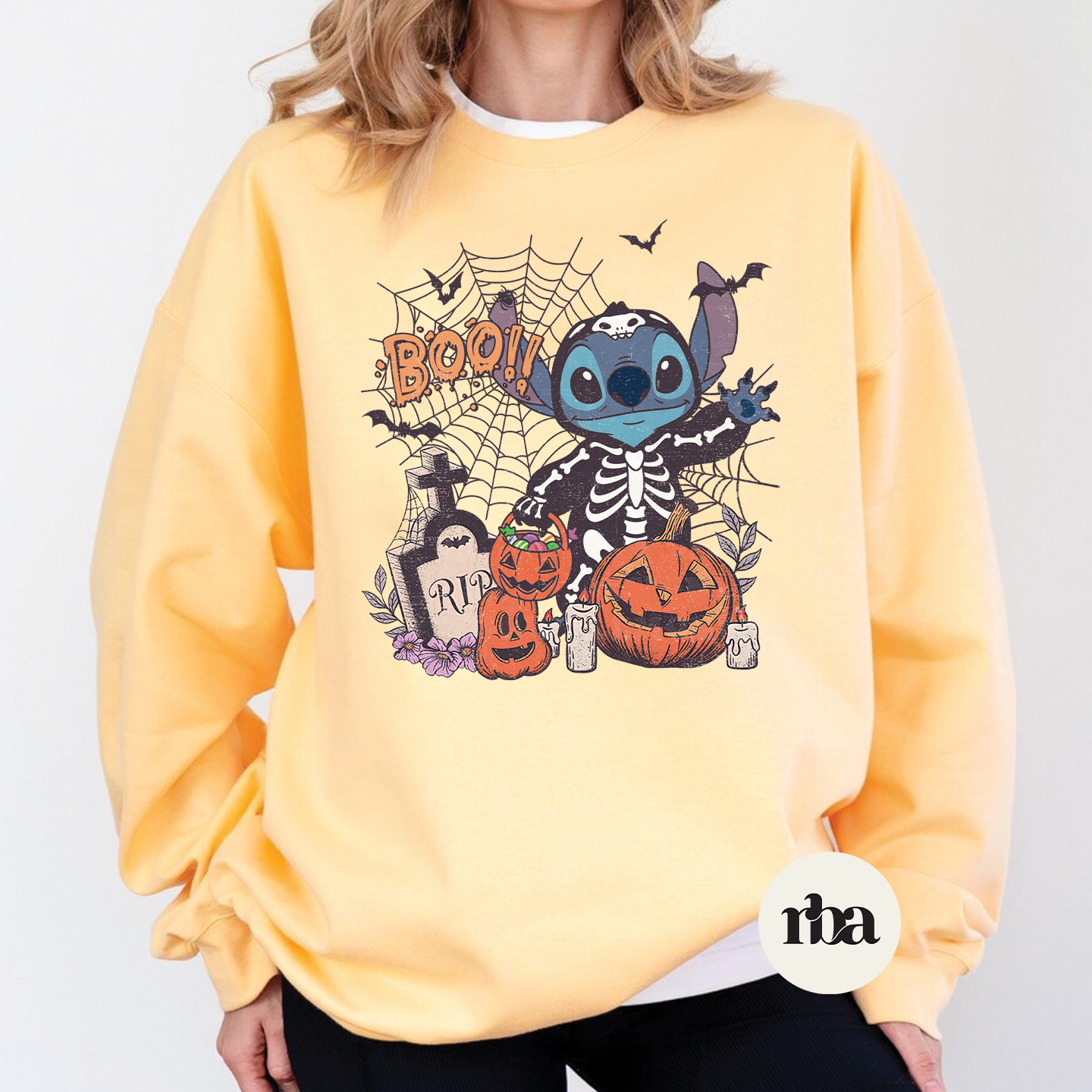 Boo Stitch Sweatshirt mockup.