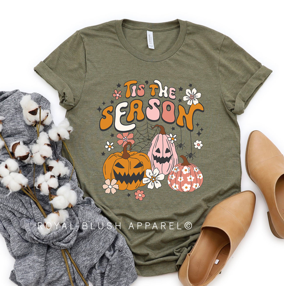 T-shirt unisexe décontracté The Season 3 Pumpkins Tis&