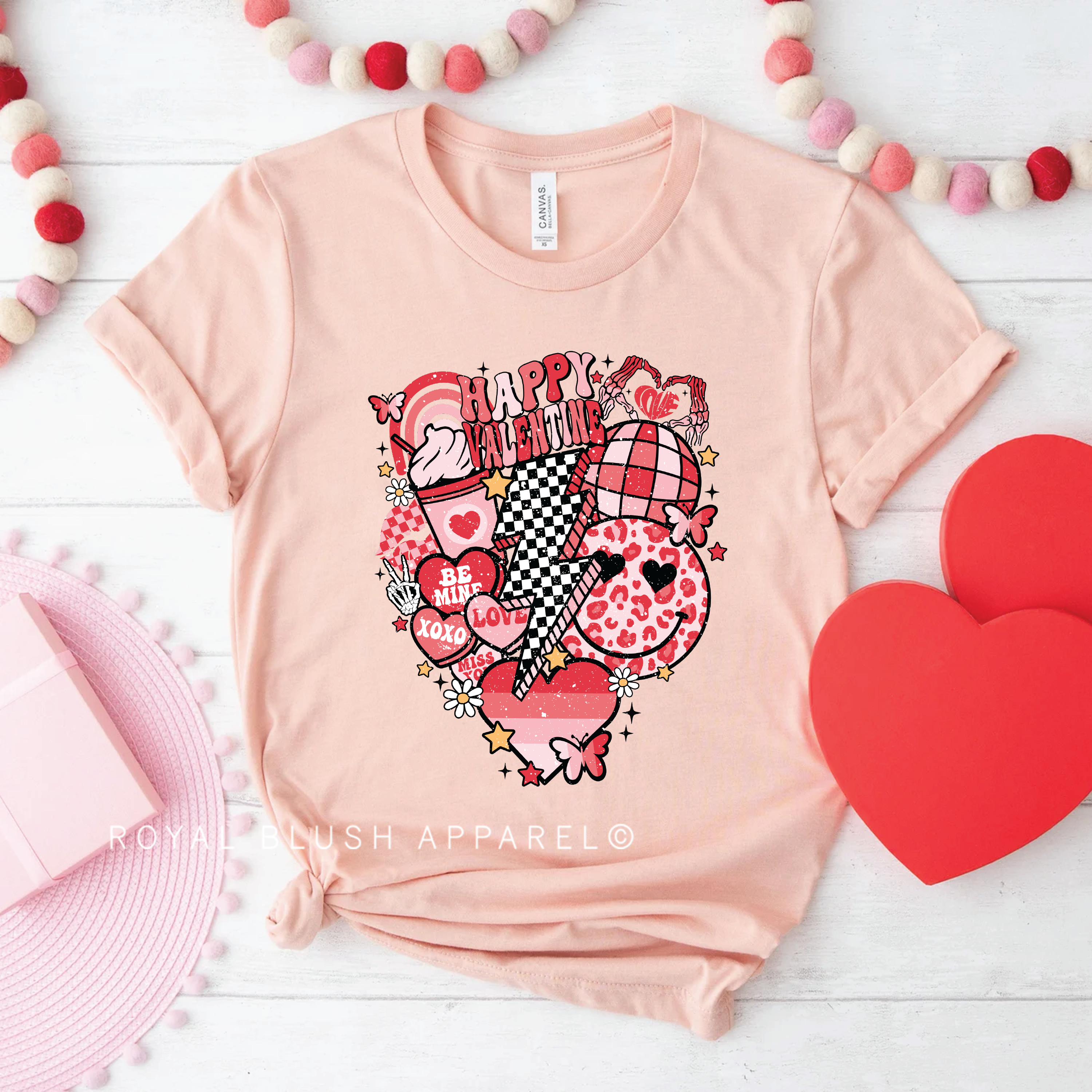 Retro Valentine Lightning Relaxed Unisex T-shirt