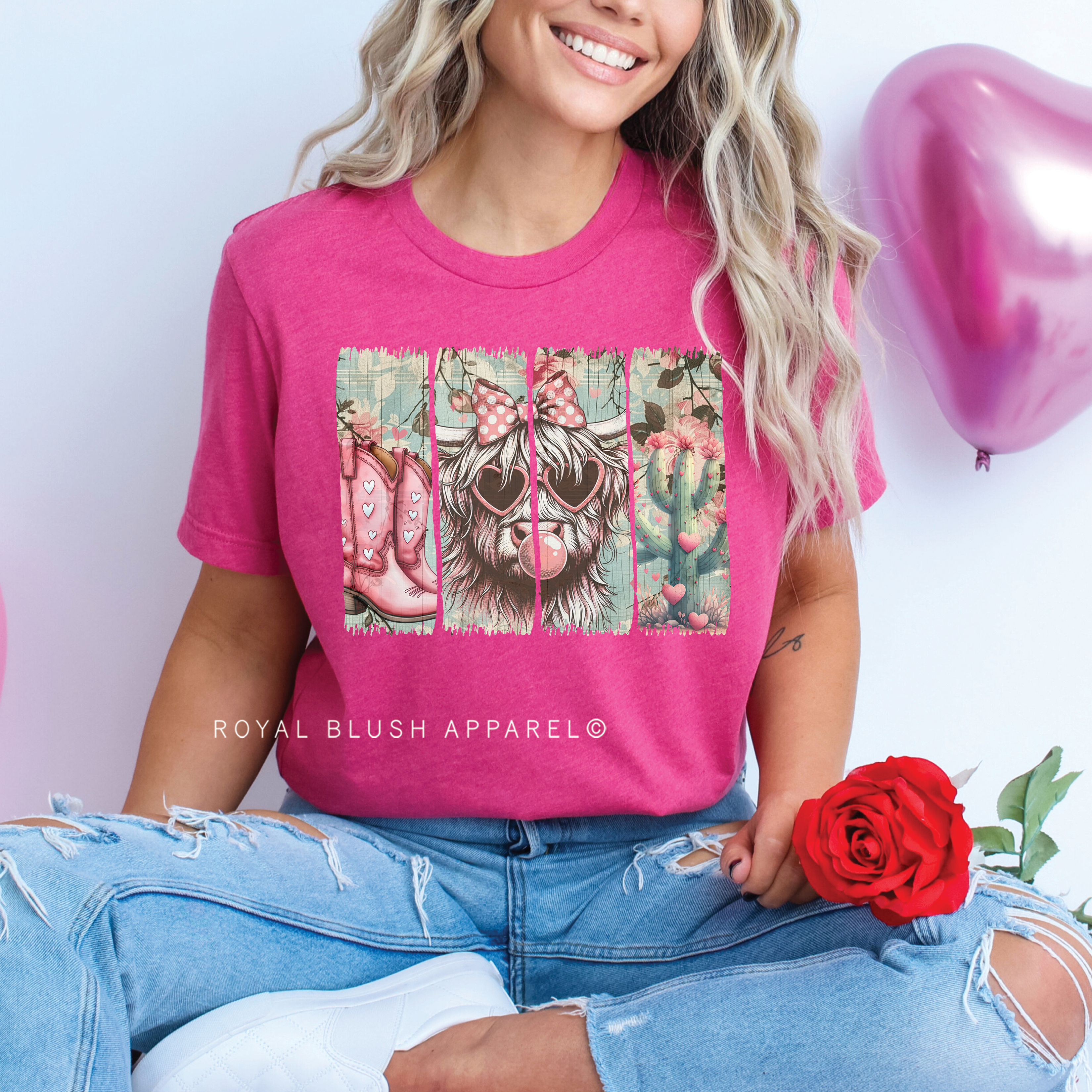 Western Valentine Relaxed Unisex T-shirt