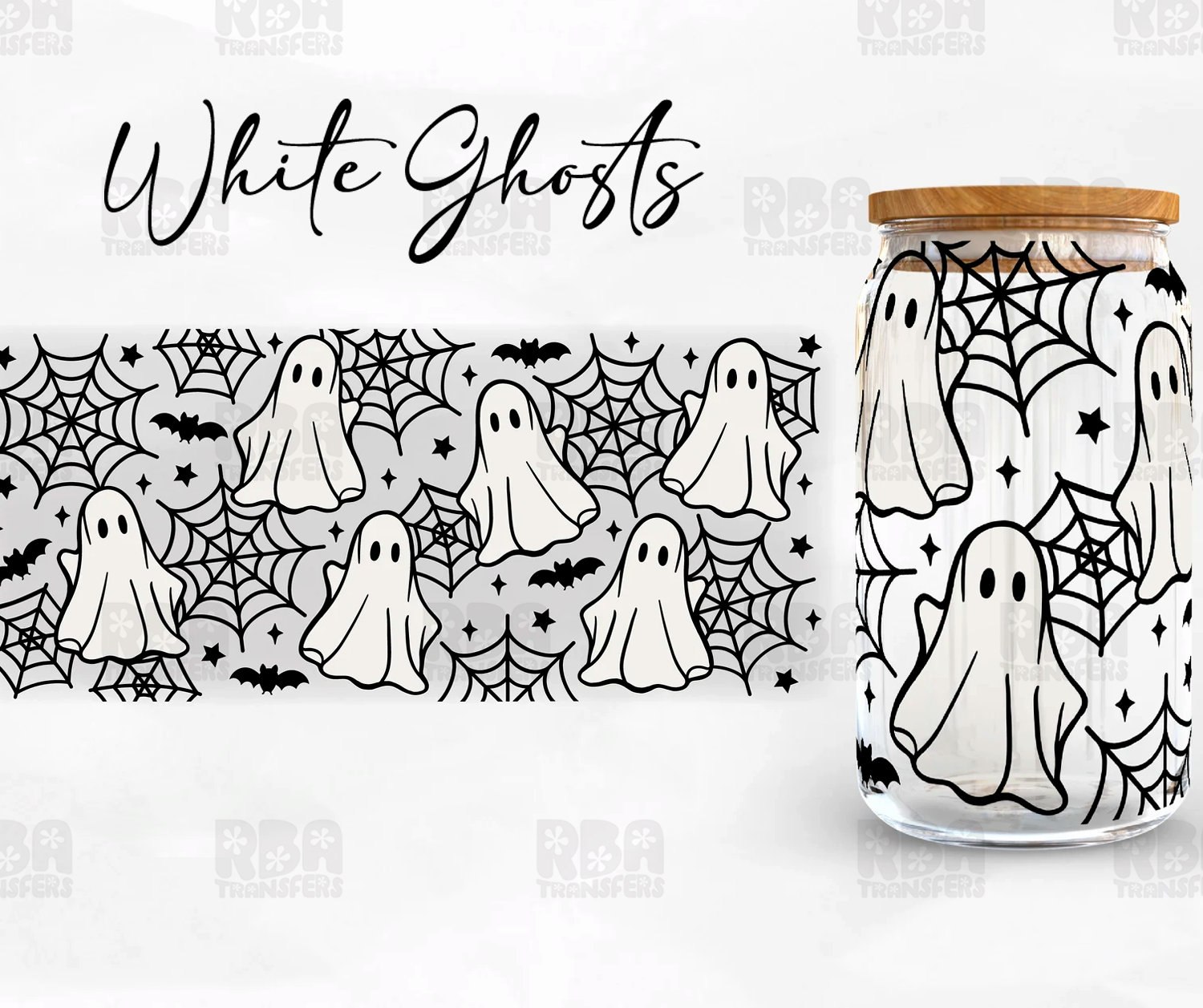 White Ghosts Iced Coffee Glass