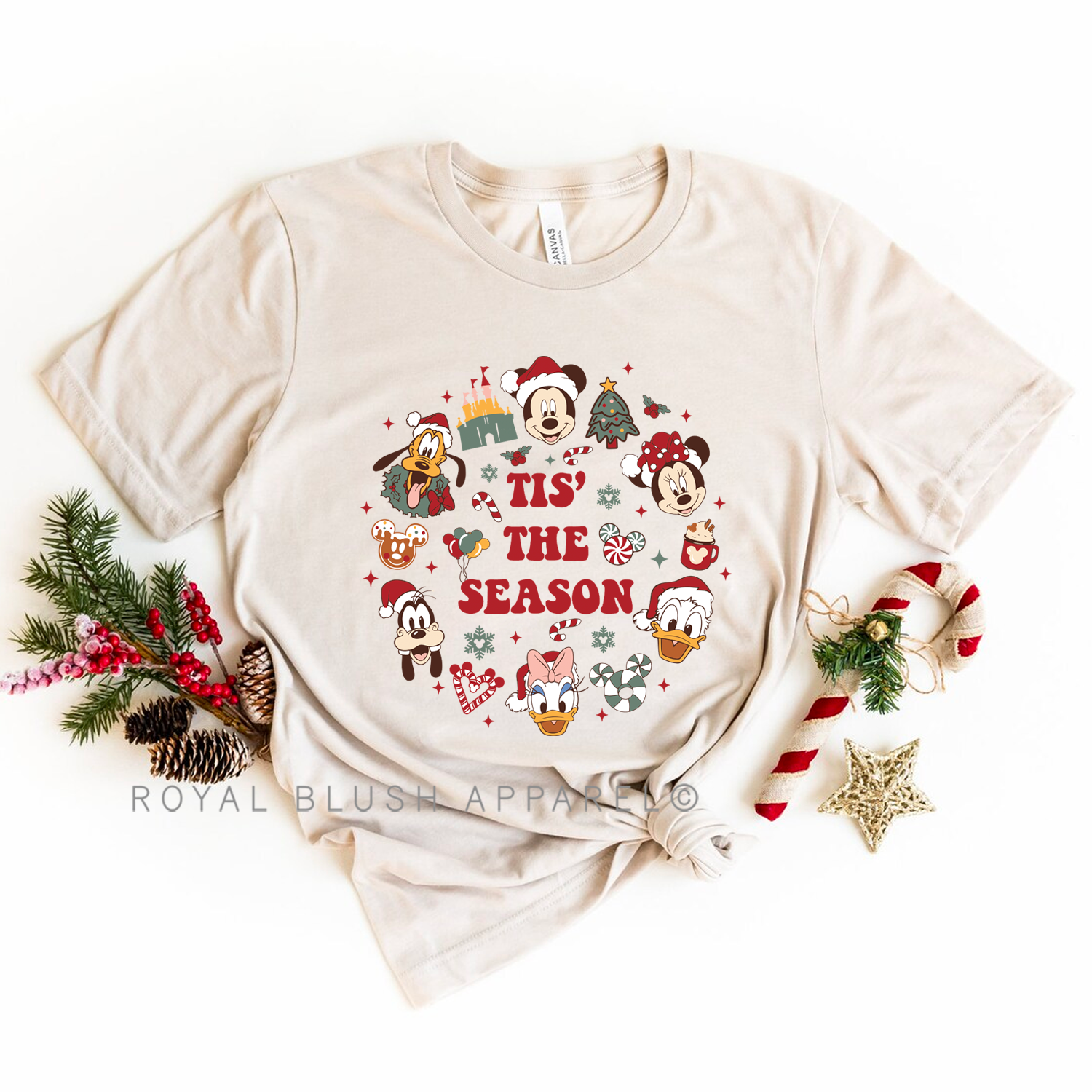 Wreath Tis The Season Relaxed Unisex T-shirt