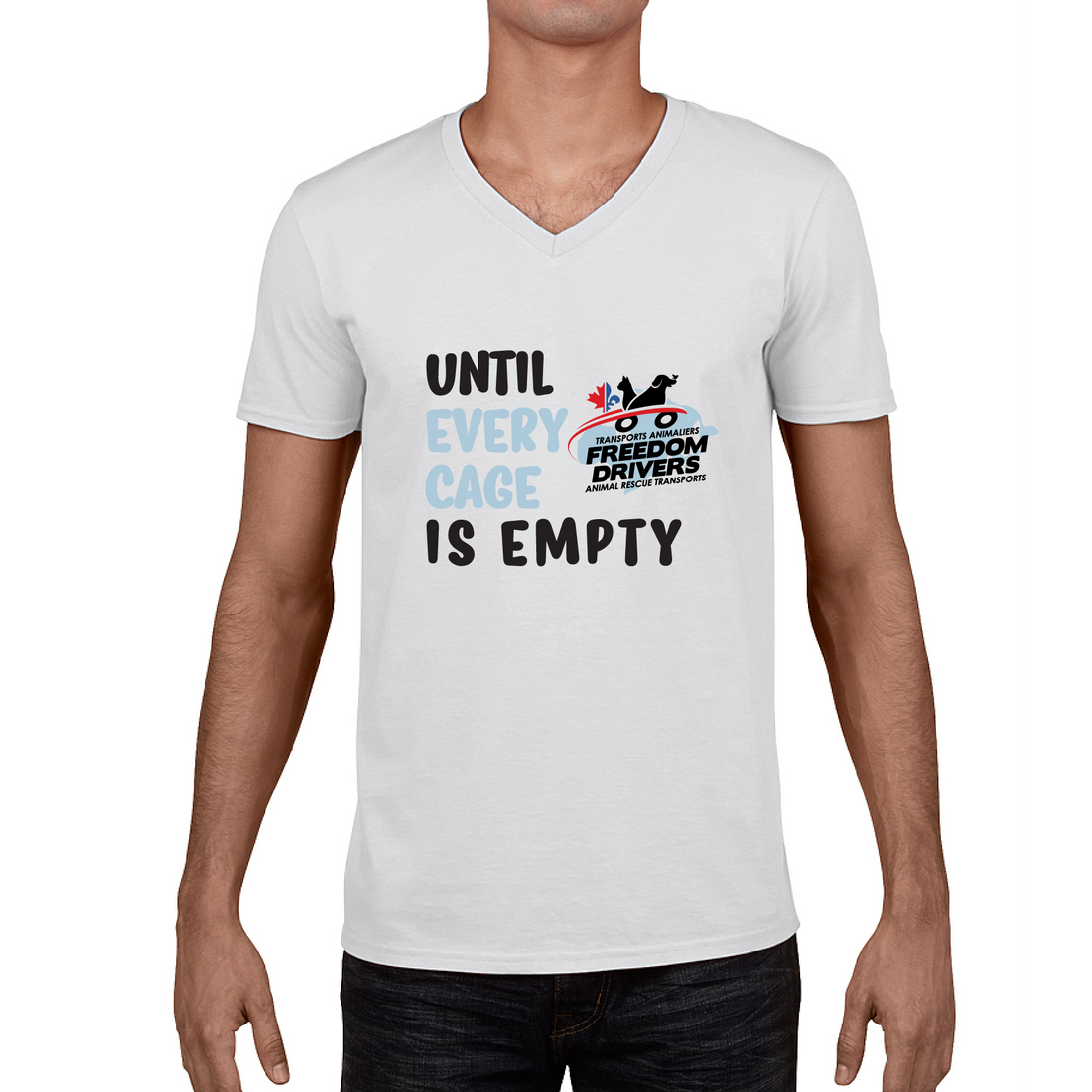 Until Every Cage is Empty (2 color) V-Neck