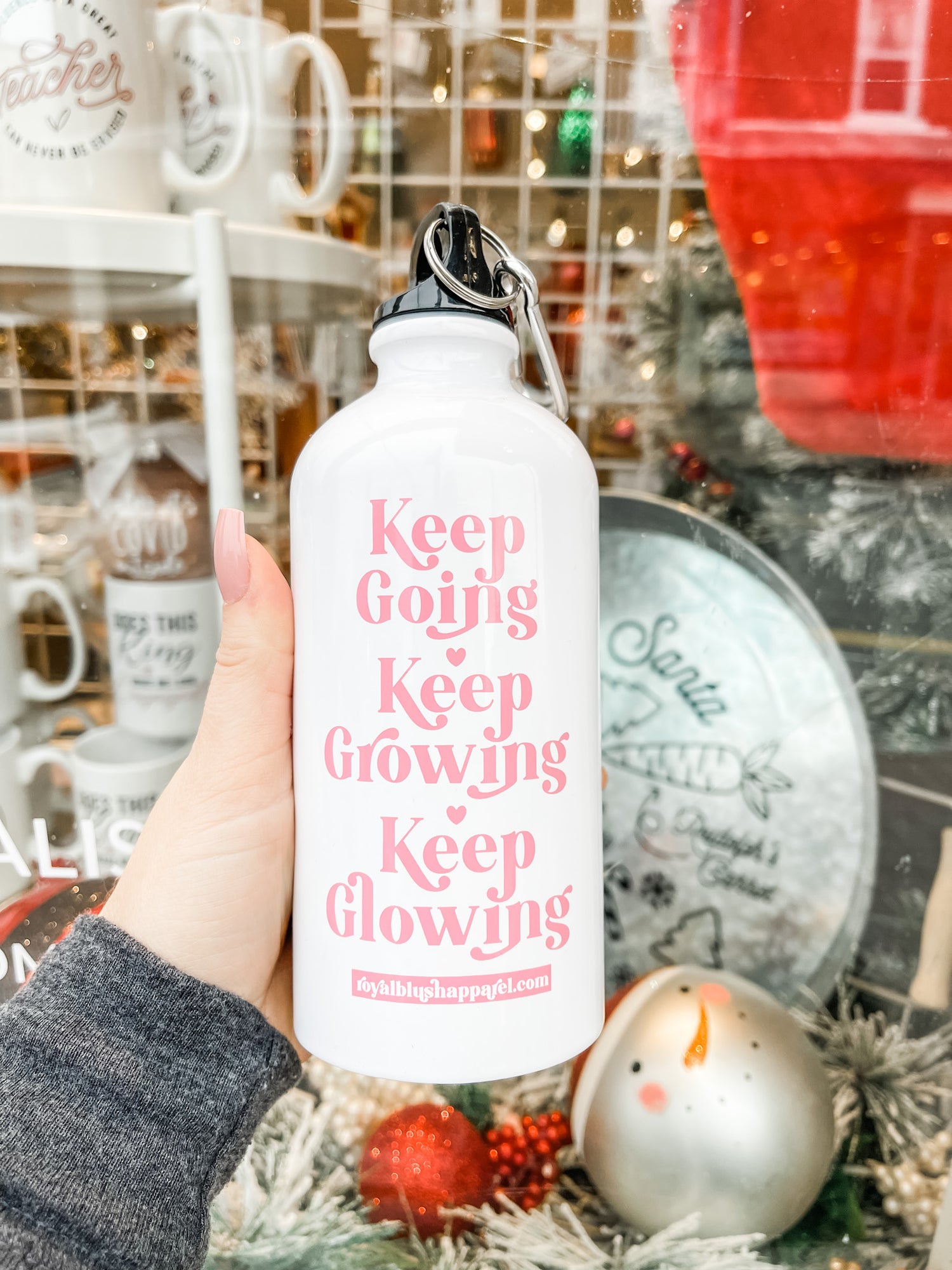 Keep Going Keep Growing Keep Glowing Water Bottle